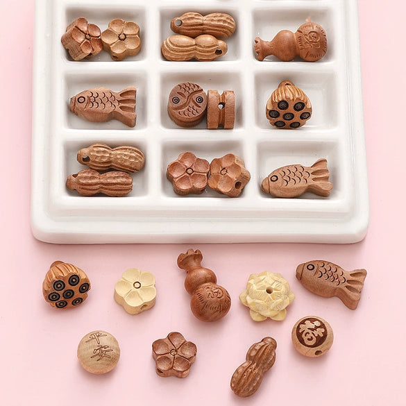 Handmade Wood Beads Gourd Pendant Mobile Phone Chain Accessories