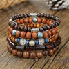 Handmade Wooden Beads Alloy Bracelets Unisex Geometric Style