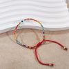 Handmade Woven Beaded Bracelet With Rainbow Miyuki Rice Beads Geometric Shape Soft Clay Hand Knitting For Girls