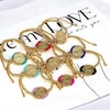Handmade Woven Bracelet Jewelry With Crystal Copper Beads Geometric Round Gold Plated Electroplating For Women