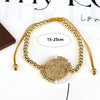 Handmade Woven Bracelet Jewelry With Crystal Copper Beads Geometric Round Gold Plated Electroplating For Women