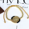 Handmade Woven Bracelet Jewelry With Crystal Copper Beads Geometric Round Gold Plated Electroplating For Women