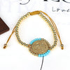 Handmade Woven Bracelet Jewelry With Crystal Copper Beads Geometric Round Gold Plated Electroplating For Women