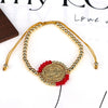 Handmade Woven Bracelet Jewelry With Crystal Copper Beads Geometric Round Gold Plated Electroplating For Women