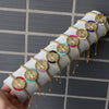 Handmade Woven Bracelet Jewelry With Crystal Copper Beads Geometric Round Gold Plated Electroplating For Women