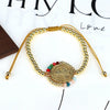 Handmade Woven Bracelet Jewelry With Crystal Copper Beads Geometric Round Gold Plated Electroplating For Women