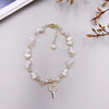Handmade Woven Natural Pearl Bracelet With Rhombus Design For Women