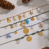 Handmade Woven Rope Chain 18K Real Gold Plated Animal Zodiac Heart Shaped Necklace Choker For Women