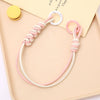 Handwoven Artificial Leather Keychain Pendant For Handbag And Mobile Phone With Double Buckle And Colorful Contrast