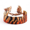 Handwoven Cord Bracelet With Embroidery And Tassel