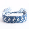 Handwoven Cord Bracelet With Embroidery And Tassel