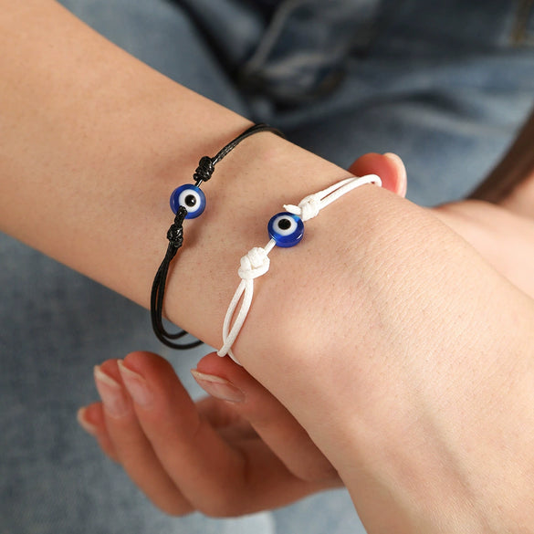 Handwoven Cotton Thread Devil's Eye Bracelets Retro Style Unisex
