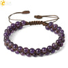 Handwoven Doublerow Amethyst Bracelet Crystal Natural Stone Minimalist Unisex Adjustable