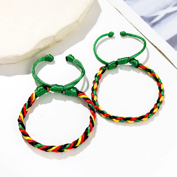 Handwoven Geometric Thread Rope Bracelet Unisex Handmade