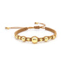 Handwoven Glass And Glaze Beaded Bracelet Jewelry With Geometric Pattern And 18K Copper Goldplated
