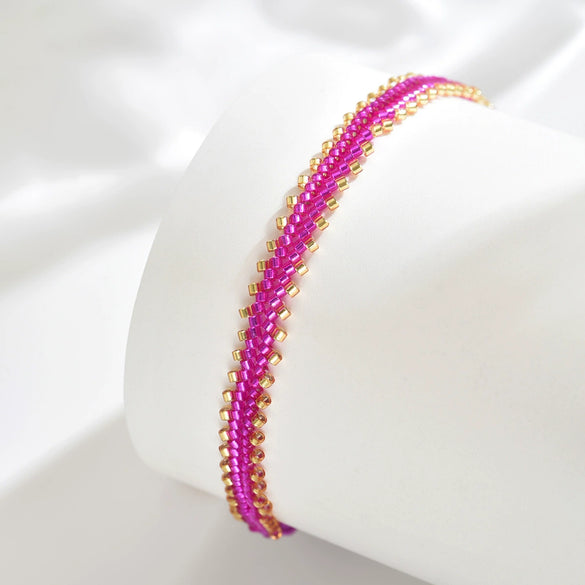 Handwoven Glass Glazed Beads Unisex Bracelet