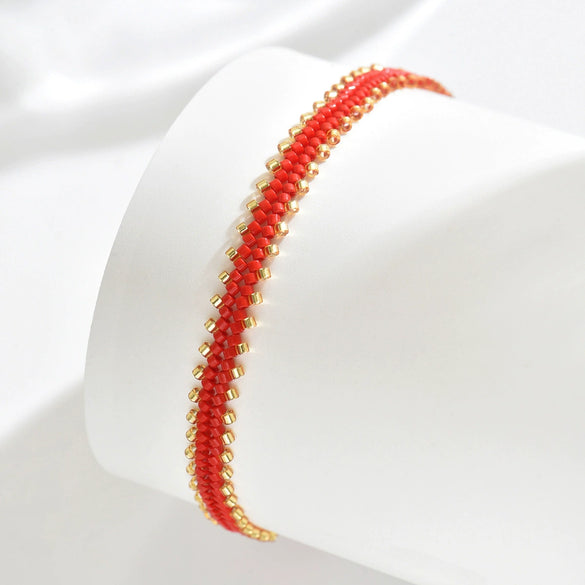 Handwoven Glass Glazed Beads Unisex Bracelet