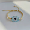Handwoven Handrope Allmatch Resin Shell Turkish Evil Eye Bracelet For Women With Geometric Pattern And Acrylic Material
