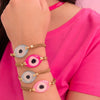 Handwoven Handrope Allmatch Resin Shell Turkish Evil Eye Bracelet For Women With Geometric Pattern And Acrylic Material