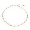 Handwoven Imitation Pearl Cross Chain Geometric Niche Design Women's Neckchain