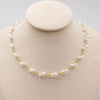 Handwoven Imitation Pearl Cross Chain Geometric Niche Design Women's Neckchain