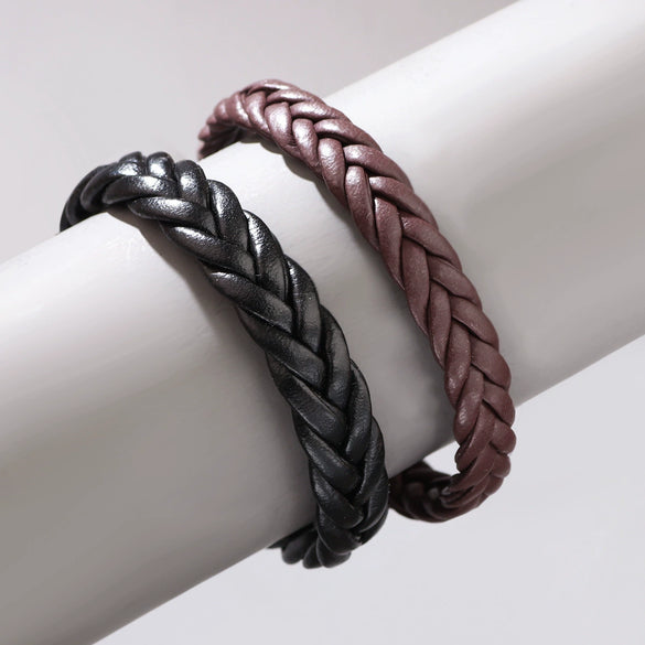 Handwoven Leather Bracelet Geometric Style Unisex
