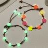 Handwoven Luminous Bohemian Style Bracelet Anklet With Rice Beads Alloy And Geometric Fivepointed Star For Women