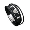 Handwoven Multilayer Leather Bracelet With Star And Fivepointed Star Micropaved For Men And Women