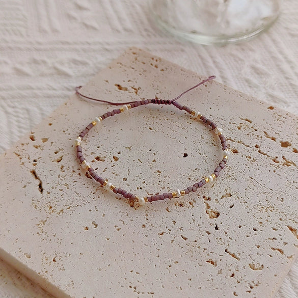 Handwoven Pearl Stacked Bracelet For Girls