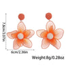 Handwoven Raffia Geometric Sunflower Earrings For Women In Casual Holiday Style