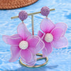 Handwoven Raffia Geometric Sunflower Earrings For Women In Casual Holiday Style