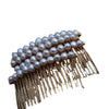 Handwoven Retro Geometric Freshwater Pearl Hair Comb Hairpin With Elegant High Gloss Baroque Style For Women
