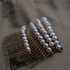 Handwoven Retro Geometric Freshwater Pearl Hair Comb Hairpin With Elegant High Gloss Baroque Style For Women