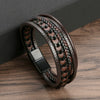 Handwoven Titanium Steel Bracelets With Magnetic Buckles Geometric Style For Men