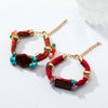 Handwoven Turquoise Alloy Bracelet Set Geometric Style Electroplating
