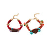 Handwoven Turquoise Alloy Bracelet Set Geometric Style Electroplating