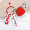 Handwoven Wool Fruitshaped Key Chain With Beads For Women