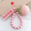 Handwoven Wool Fruitshaped Key Chain With Beads For Women