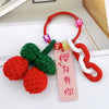 Handwoven Wool Fruitshaped Key Chain With Beads For Women