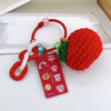 Handwoven Wool Fruitshaped Key Chain With Beads For Women