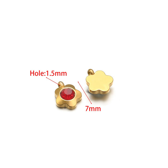 Hanging Ornament Beads Accessories Stainless Steel Hexagon Peach Heart Flower Shape With Love Pattern Electroplated