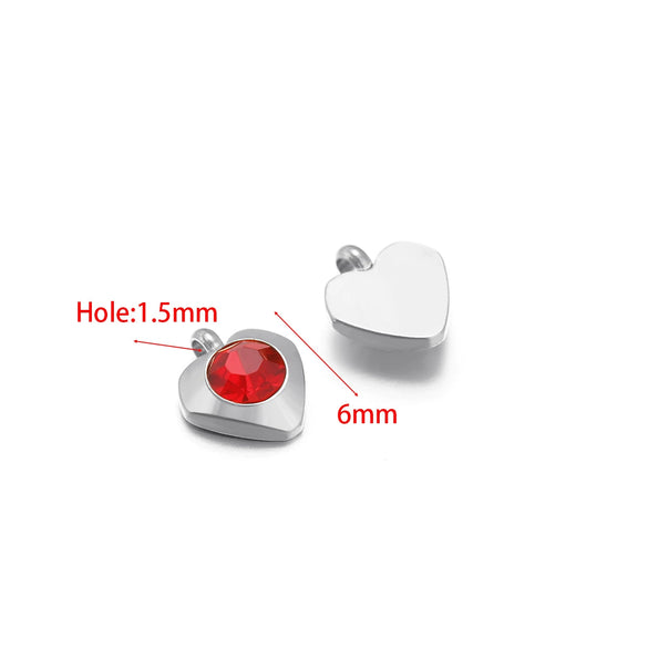 Hanging Ornament Beads Accessories Stainless Steel Hexagon Peach Heart Flower Shape With Love Pattern Electroplated