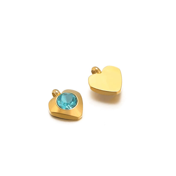 Hanging Ornament Beads Accessories Stainless Steel Hexagon Peach Heart Flower Shape With Love Pattern Electroplated