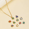 Hanging Ornament Beads Accessories Stainless Steel Hexagon Peach Heart Flower Shape With Love Pattern Electroplated
