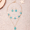 Hawaiian Bohemian Beach Tortoise Starfish Synthetic Resin Shell Women'S Earrings Necklace