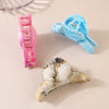 Head Clip Headwear Abs Imitation Acetic Acid Niche Marble Baking Paint Women's