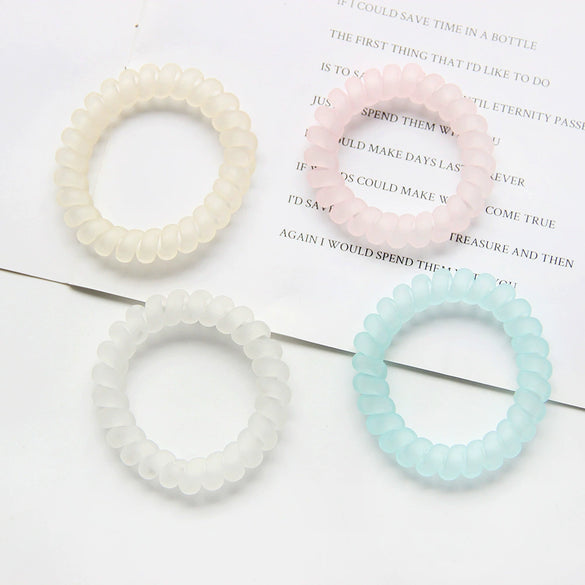 Head Rope Hair Ring Tpu Material Polished Macaron Frosted Transparent Candy Color