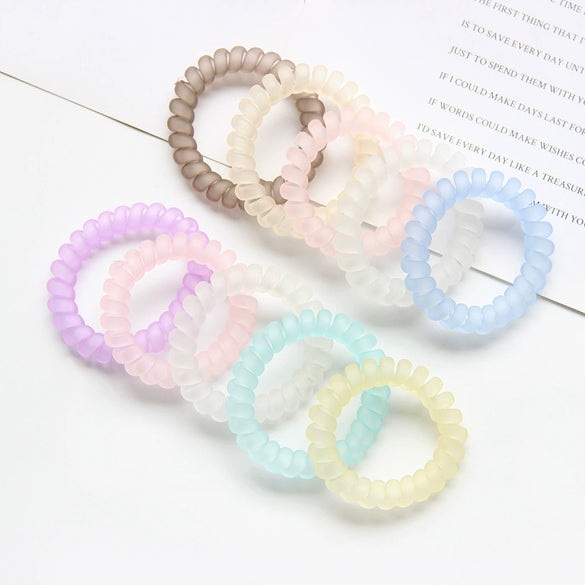 Head Rope Hair Ring Tpu Material Polished Macaron Frosted Transparent Candy Color