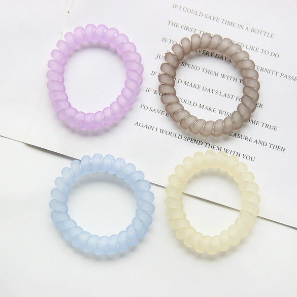 Head Rope Hair Ring Tpu Material Polished Macaron Frosted Transparent Candy Color