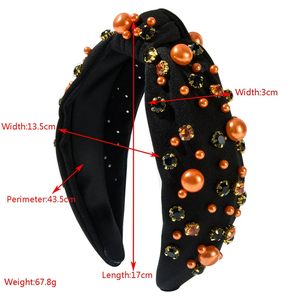 Headband Alloy Geometric Diamond Pearl Fabric Knot Hair Accessories